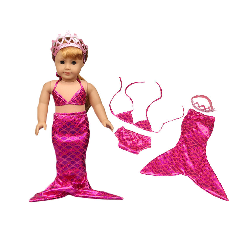Baby Born Doll Clothes Accessories, Make Up Mermaid Suit for Kid, Calcinhas de presente de aniversário e festival, 18in, 43cm