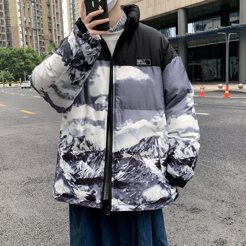Chaqueta gruesa y cálida para hombre, Parka informal holgada Harajuku, abrigos de gran tamaño, prendas de vestir, invierno, 2023