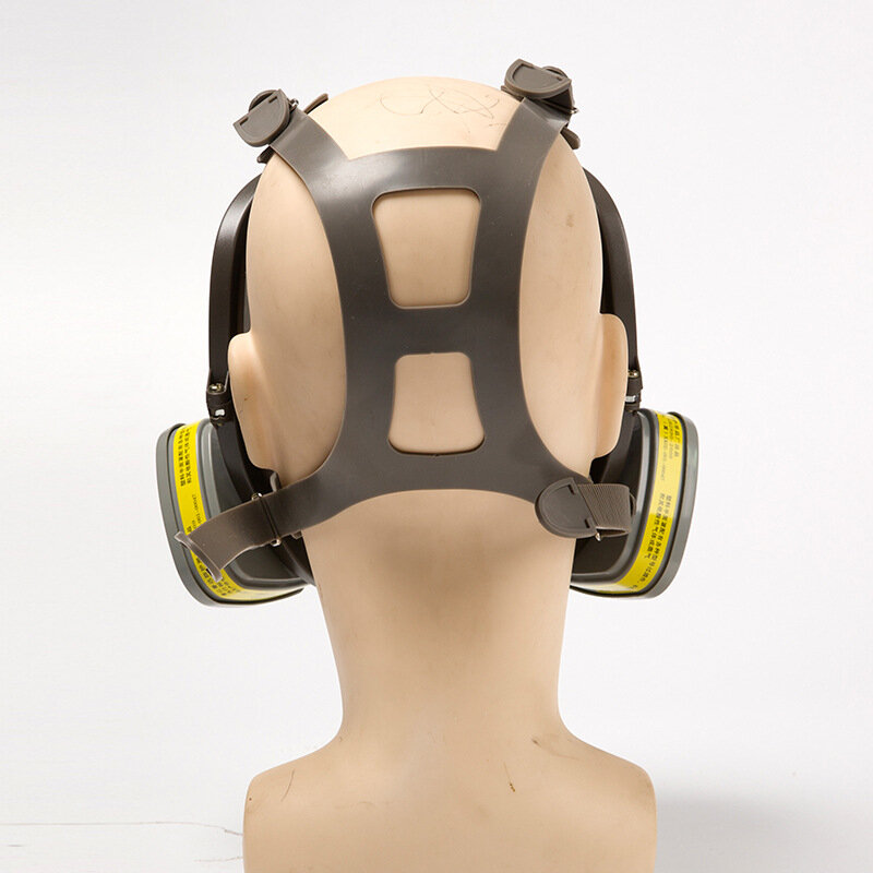Masker Wajah penuh kimia PC HD anti-kabut, Respirator Gas/debu 6898 layar/bando untuk 3M 6800