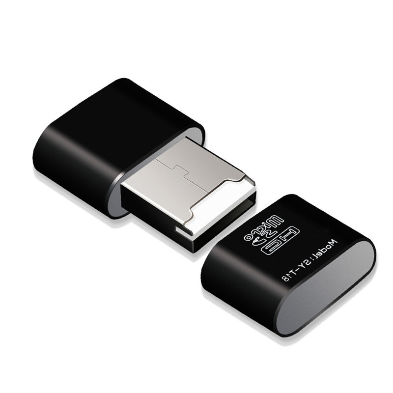 Interfaz USB 2,0 de alta velocidad, adaptador de lector de tarjetas de memoria TF T-Flash, Mini lector de tarjetas de memoria portátil ligero