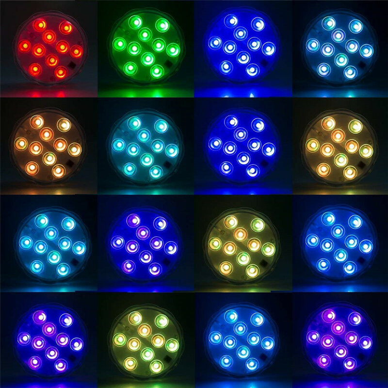 Nhiều Màu Chìm LED Có Điều Khiển Từ Xa IP67 Chống Thấm Nước Dưới Nước Đèn Cho Bình Hoa Vườn Bể Bơi Cưới