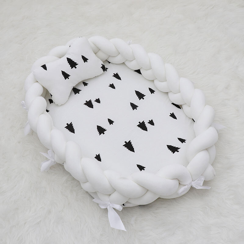 80 × 50cm de algodão recém-nascido berço infantil bebê portátil tecer berço crianças berço infantil cama abundante removível lavável berço decoração do quarto