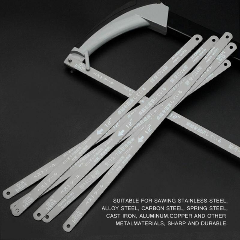 Mini hoja de sierra para metales, marco de hoja de sierra manual de acero inoxidable de 300mm y 12 pulgadas, M7DA
