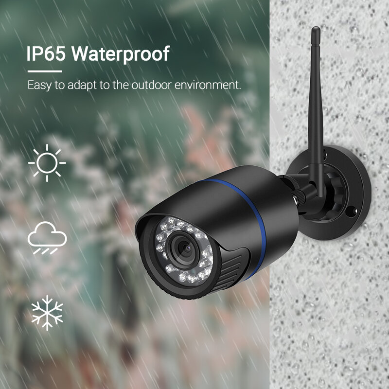 HAMROL-Caméra de surveillance extérieure filaire/sans fil, étanche, 5MP, Wi-Fi, ONVIF, avec détection de mouvement, enregistrement audio, iCSee, XMeye Cloud