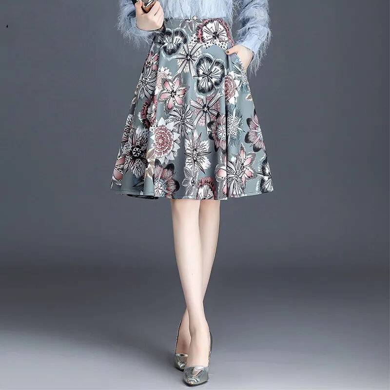 Mini Jupe plissée à taille haute pour Femme, Vintage, imprimé Floral coréen, Harajuku, printemps-automne, 2022