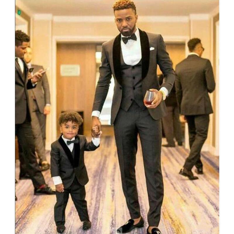 Fashion Boy's Formal Wear For Wedding Party Cute Baby Kids Suits Children Wedding Attire Outfits Jacket Vest Pants 3 Pieces
