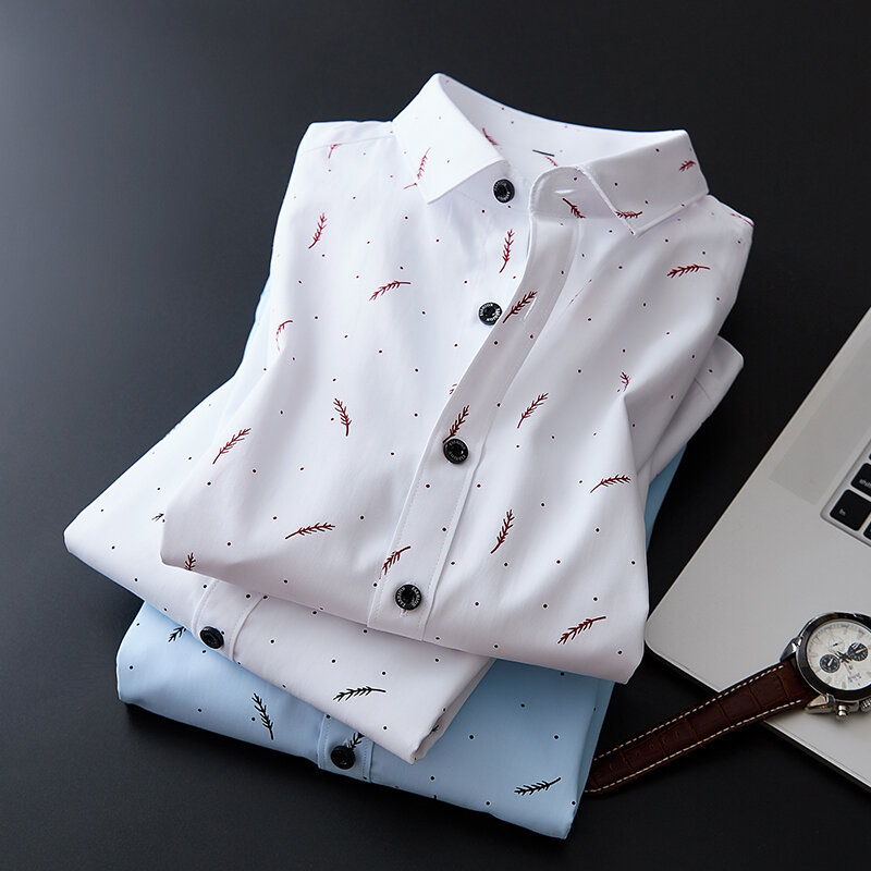 Camisas delgadas coreanas de algodón para hombre, ropa informal de manga larga, suave, ajuste Regular, top