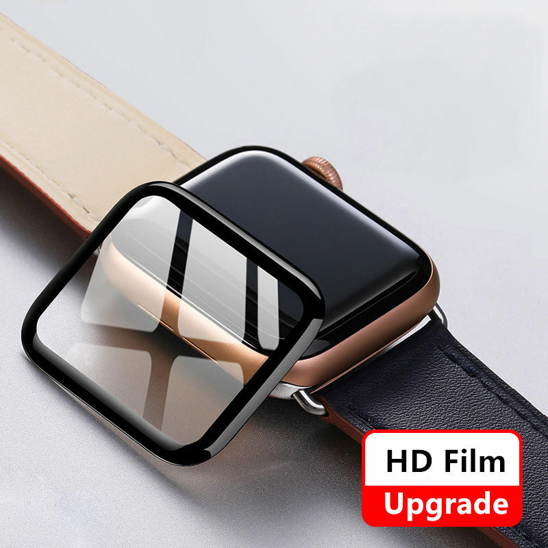 Protector de pantalla para Apple Watch series 9, 8, 7, 45mm, 41mm, accesorios, cristal suave 9D, película completa HD, iWatch 6, 5, 3, se, 44mm, 40mm, 42mm, 38mm