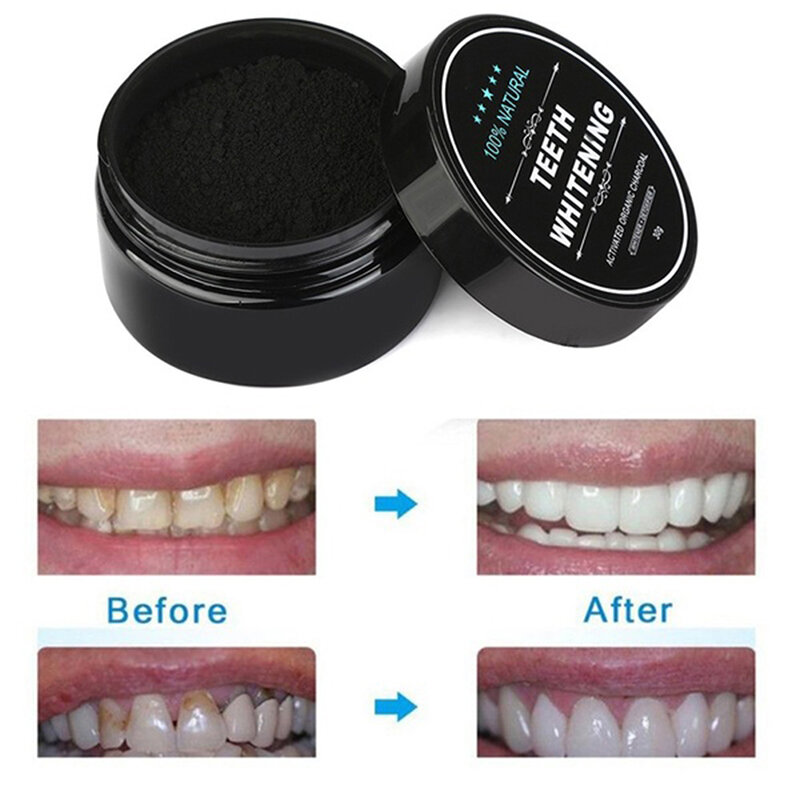 1Box Aktivkohle Zähne Bleaching Organische Natürliche Bambus Holzkohle Zahnpasta Pulver Waschen Ihre Zähne Weiß