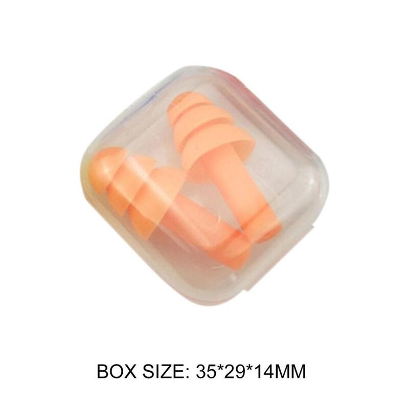 Tampões de ouvido de silicone macio isolamento acústico protetores de ouvido redução ruído dormir plugues com caixa de armazenamento