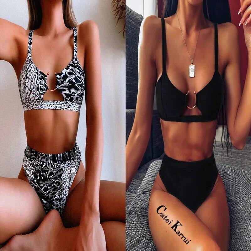 Catei Karrui 2020 popularny damski strój kąpielowy wzór w cętki Bikini dwuczęściowy strój kąpielowy seksowne bikini pływanie impreza przy basenie niezbędne nowe