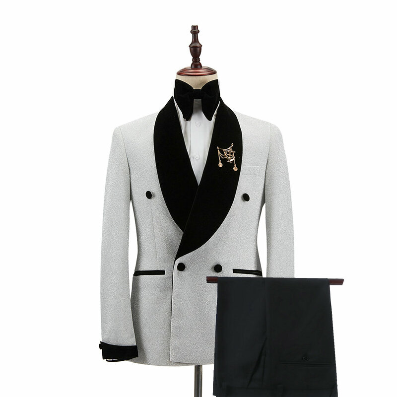 JELTONEWIN Handsome Costume Homme Burgundy Men Suit For Wedding Groom Wear Double Breasted Men's Tuxedos Elegant Men Party Suits