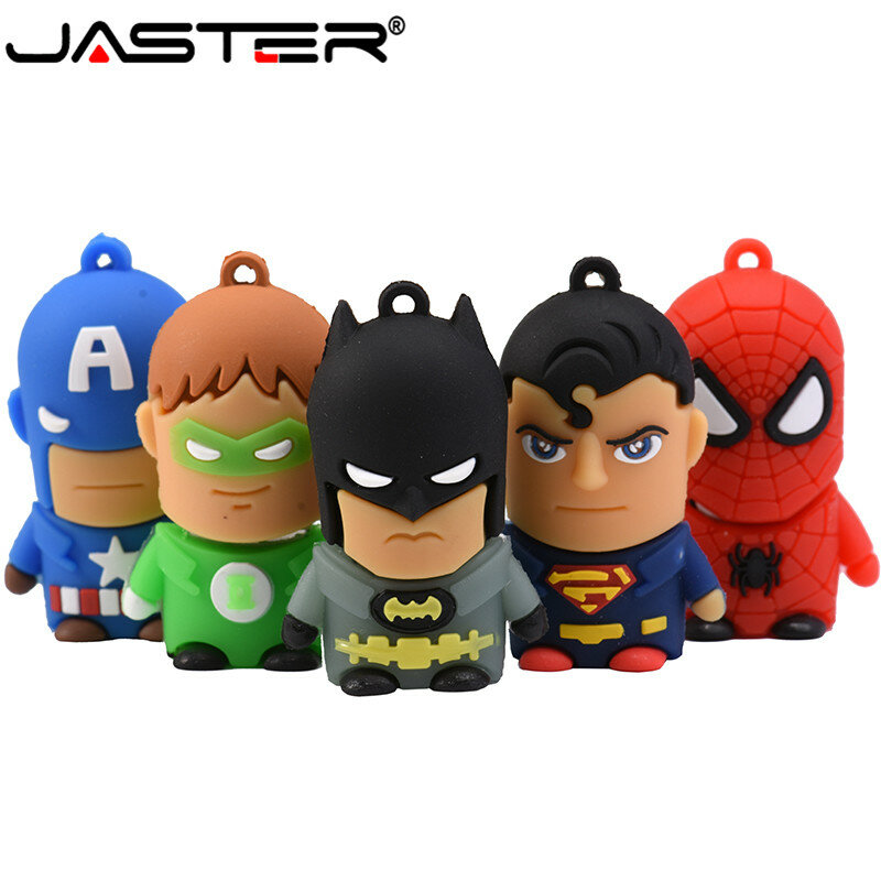 JASTER USB 2.0 Cartoon Gift Superhero Avengers / Superman / Batman / Spiderman pen drive 4GB 8GB 16GB 32GB 64GB Flash Drive