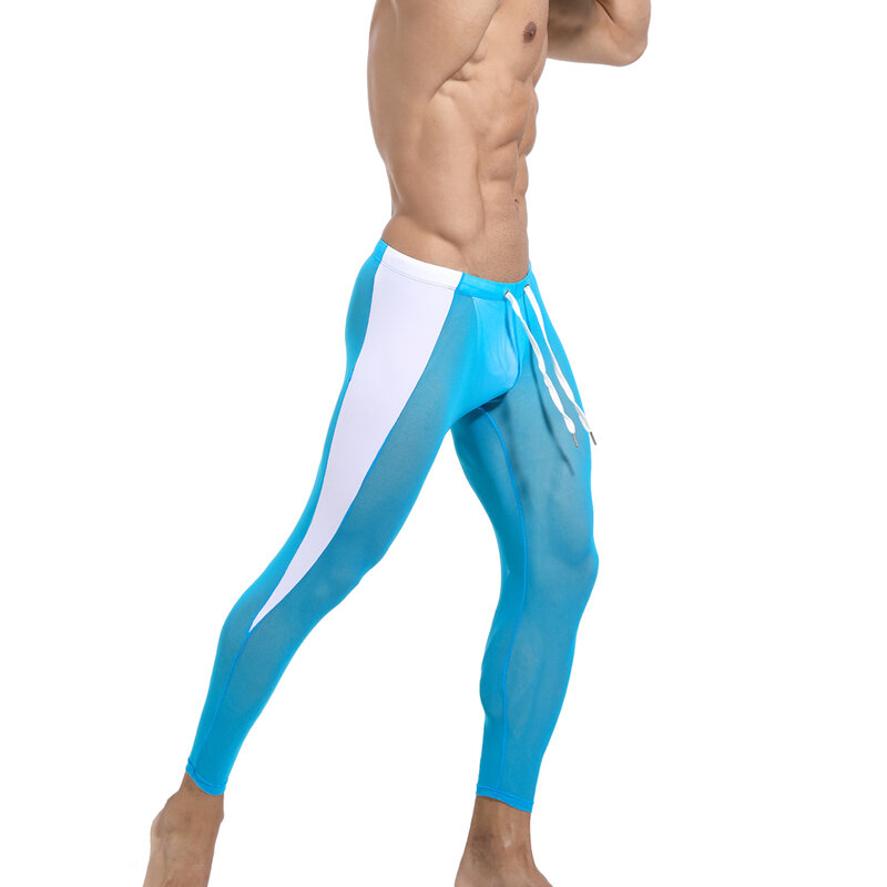 Leggings de compression en nylon pour hommes, collants de sport, pantalons longs, fitness, cyclisme, course à pied