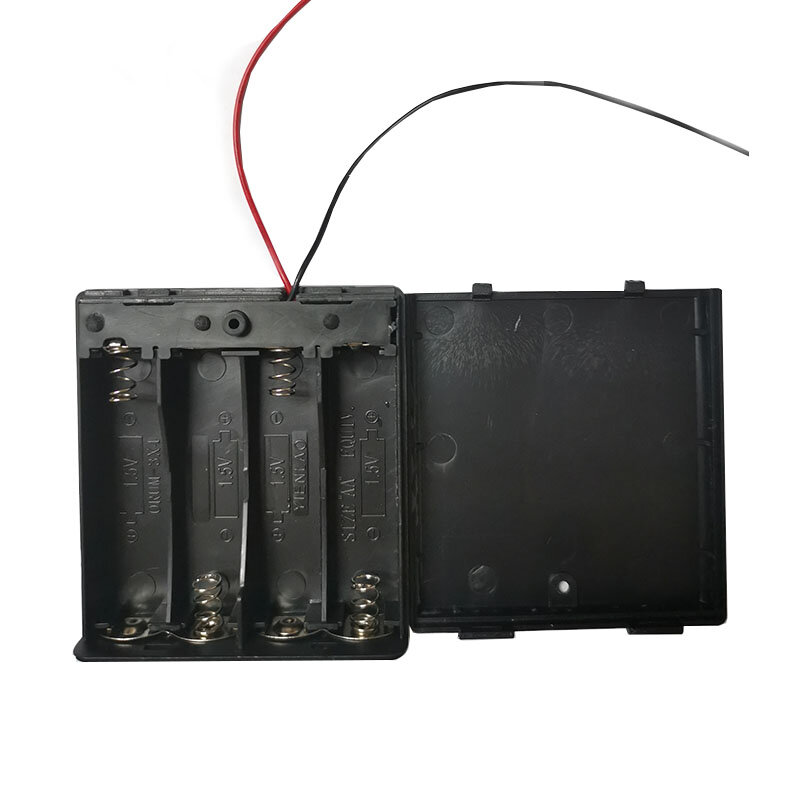 1 peça-caixa para armazenamento de pilhas aa padrão, com interruptor e tampa