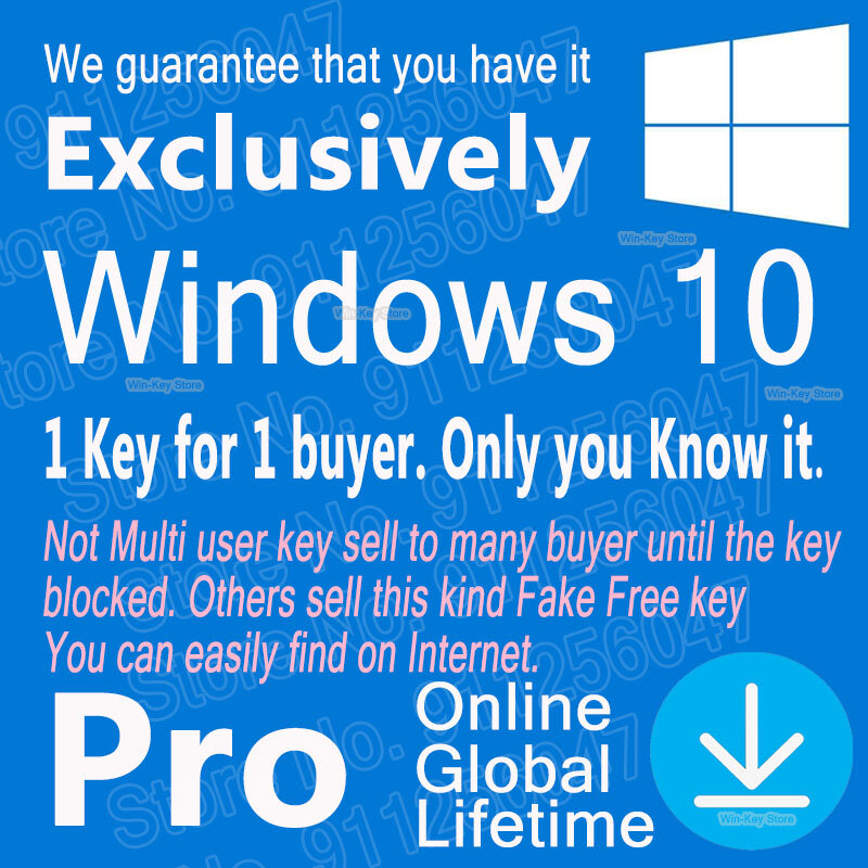100% Working | Microsoft Windows 10 Pro Key Global online Permanent activation Lifetime use Support reinstall All language WIN