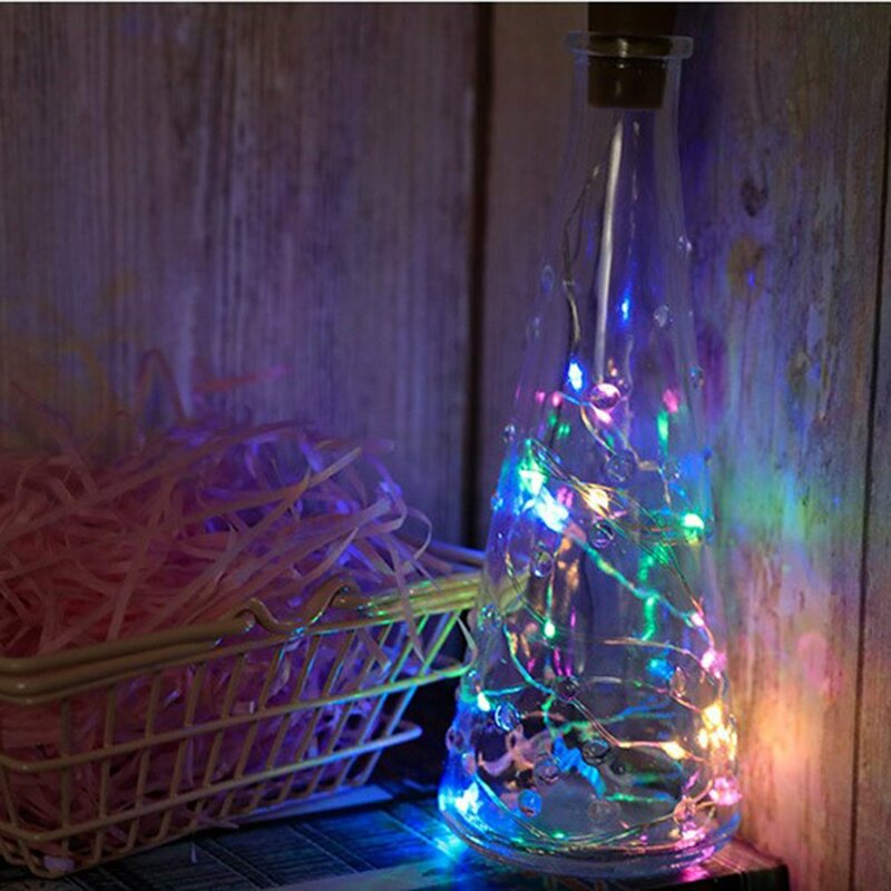 LEDワインボトルコルク,銅線チェーン,屋内および屋外の装飾用の妖精ランプ