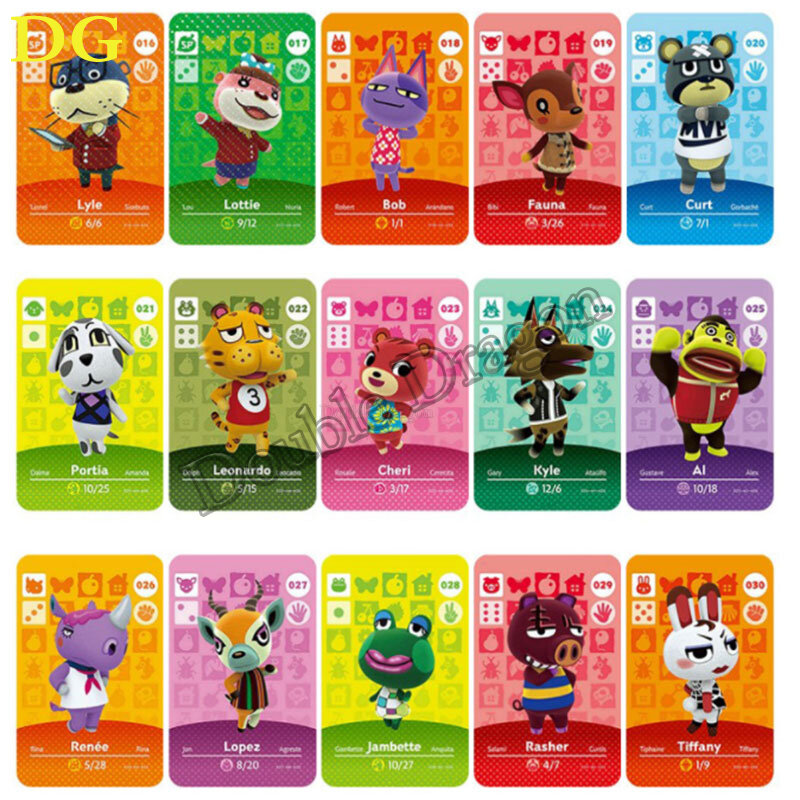 15Pcs 001-210 Whitney Maple Animal Croing Card Mini NFC New Horizon Tag Ntag215 Game Card For Switch/Switch Lite
