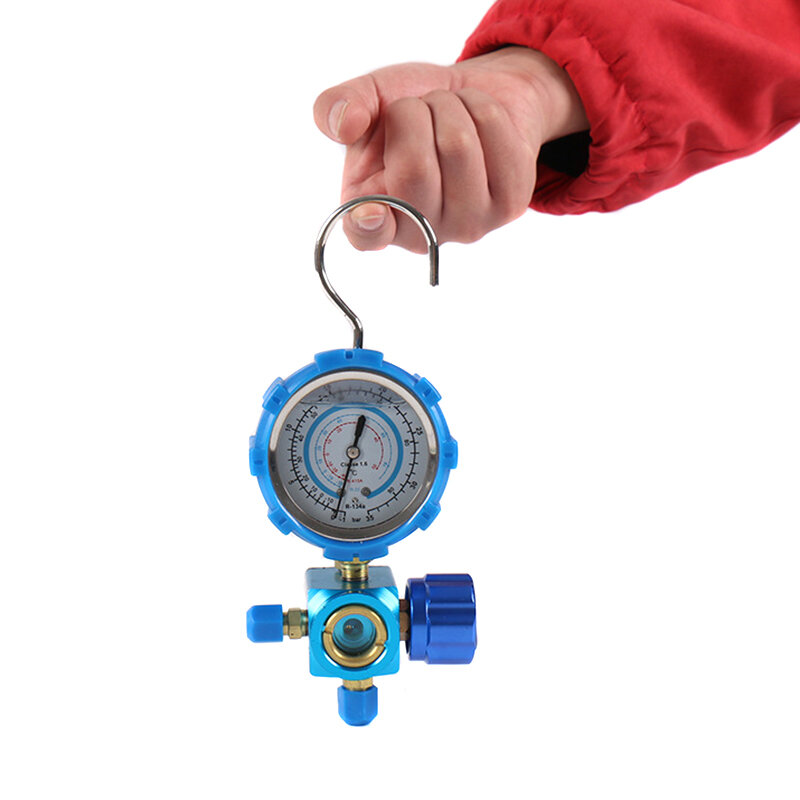 Blauw Koelmiddel Manometer Manometer Kleppen Druk Gauge Airconditioner Tool R410a PUO88