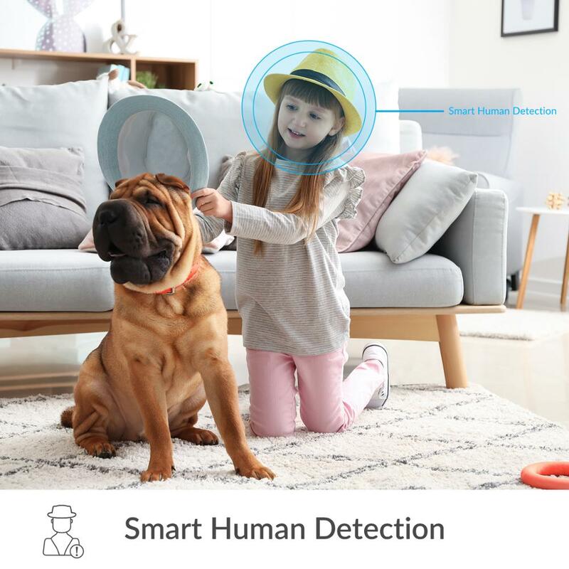 Kamera pintar 2/4 Pak, kamera keamanan IP manusia AI hewan peliharaan dalam ruangan Full HD 1080p, deteksi gerakan nirkabel