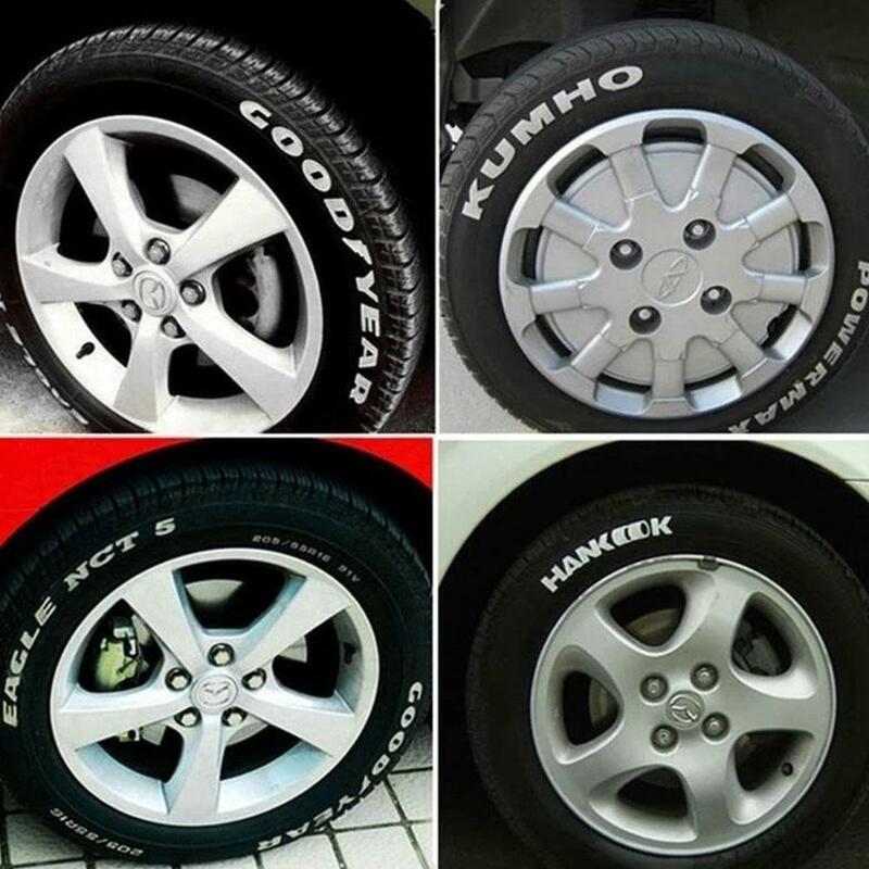 Impermeável pneu de carro Oil-Based Paint Pen Set, pintura branca marcadores, secagem rápida, permanente, 3pcs