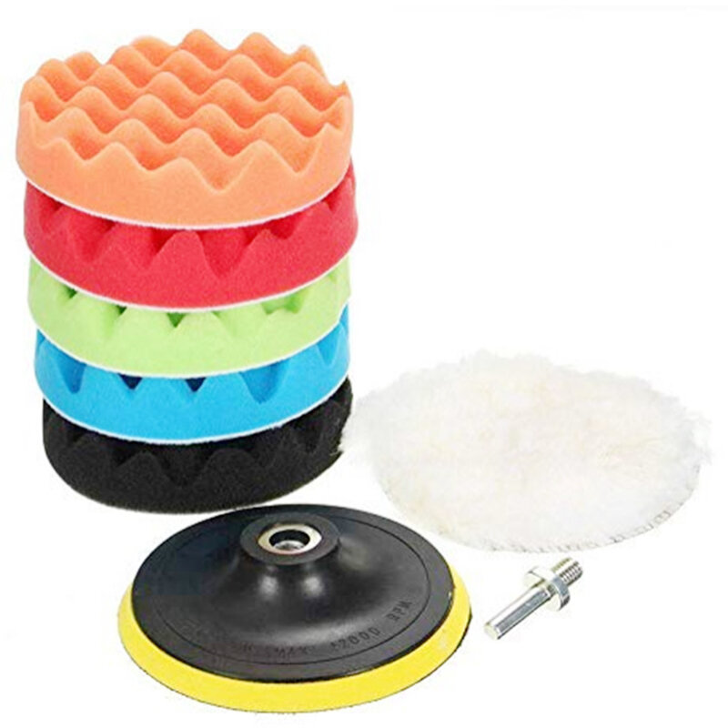 4 Inch 100mm Polishing Pad Kit Buffing Woolen&Sponge Pads for Car Care Polisher Waxing Polishing 9Pcs/Set
