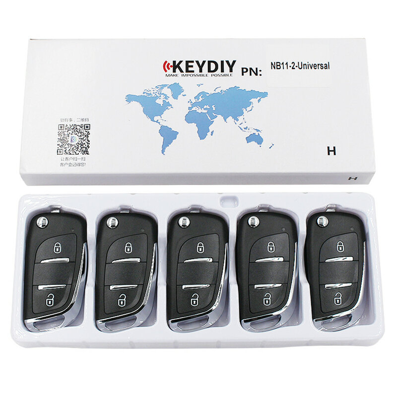 Originele Keydiy NB11-2 2 Knop Multi-Functionele Slimme Auto Sleutel Voor Kd900/Mini/KD-X2 Programmeur Nb Serie Kd Afstandsbediening 5Pcs