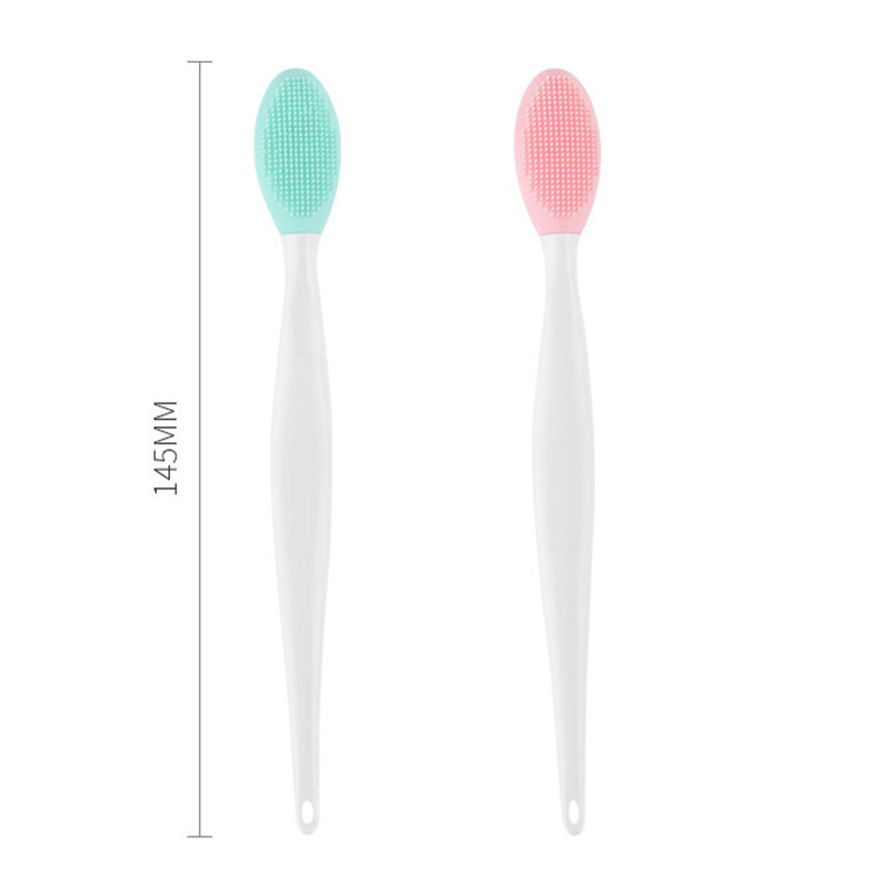 1 peças de silicone esfoliante lábio escova ferramenta dupla face escova de lábio macio para mais suave e mais completo lábio aparência