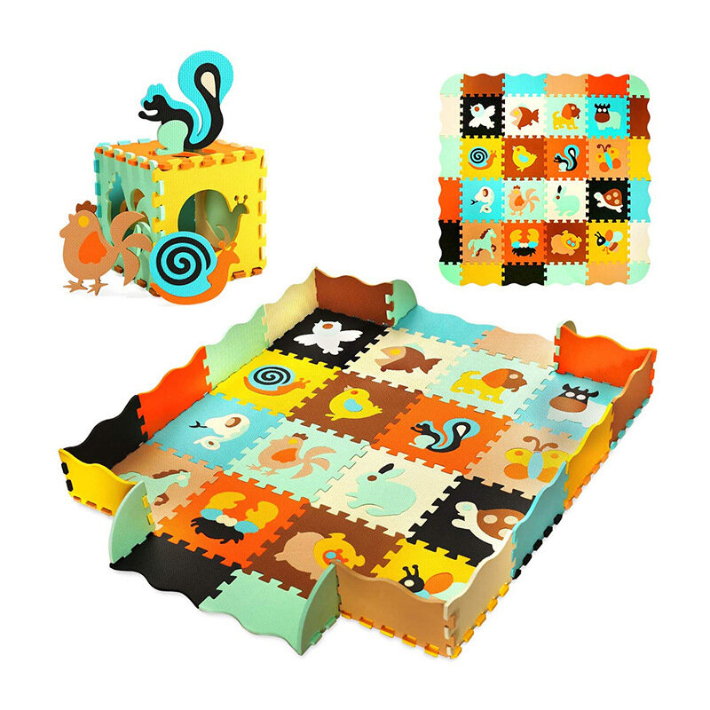 Детский игровой коврик-пазл из пены ЭВА, толстая напольная подушка для ползания, развивающие игрушки для детей, игровой коврик для игр