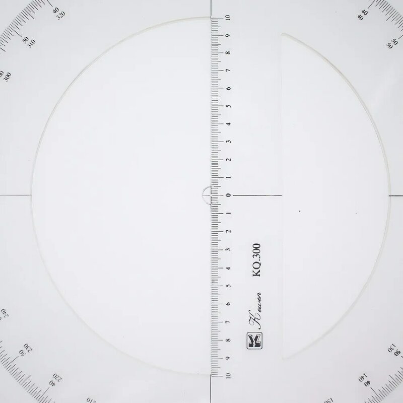 360 stopni kątomierz podwójna skala wartość średnica 30 cm linijka, fazowane krawędzie KQ300