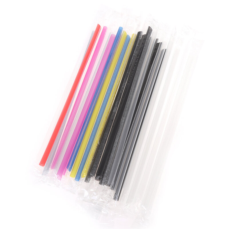 100pcs Clear Individually Wrapped Drinking PP Straws Tea Drinks Straws Birthday Holiday Event Party Supplies Cheap Wholesale