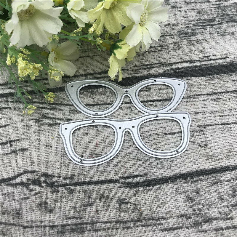 2 sztuk ramki okularów metalu wykrojniki dla DIY Album Scrapbooking wytłaczania papieru karty ozdobne rękodzieło