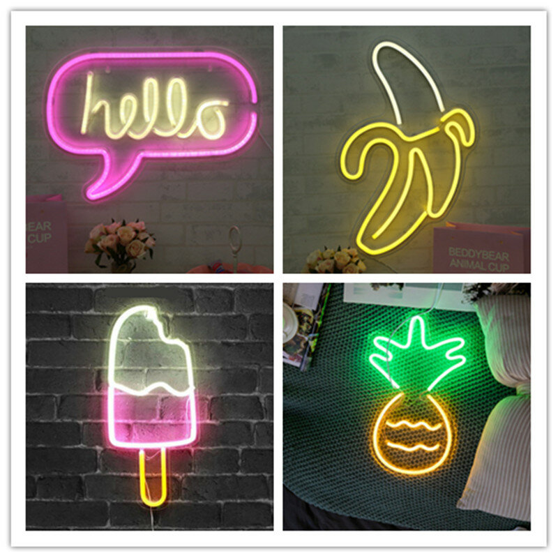 Luminária led neon com lâmpadas para painel, para festa de natal, festa, arte, decoração, para parede