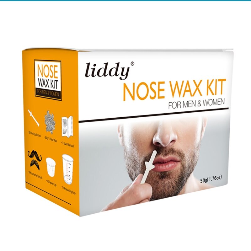 Kit de cera de nariz indolor portátil para homens e mulheres, feijões de limpeza, papel-livre, depilação, conjunto de cabelo