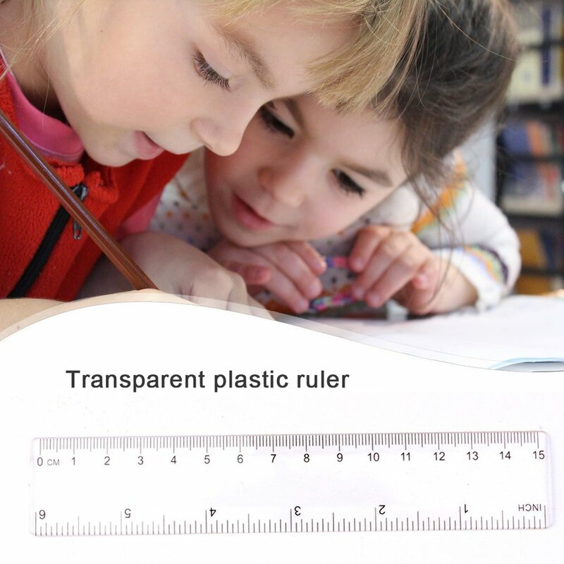2024 Nieuwe 15Cm/20Cm/30Cm Plastic Liniaal Reclame Liniaal Transparant Student Liniaal Meetinstrument Snelle Verzending