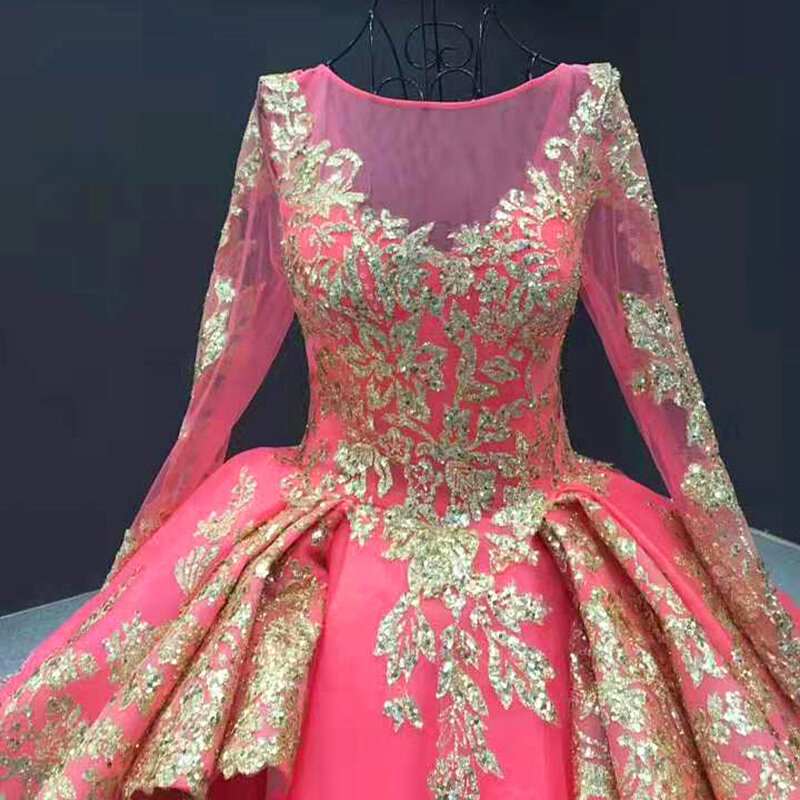 فاخر الذهبي الحبيب فستان الزفاف ملابس للحمل قطار زائد حجم فساتين الزفاف ثوب حريري للزفاف Mariage Vestido De Casamento