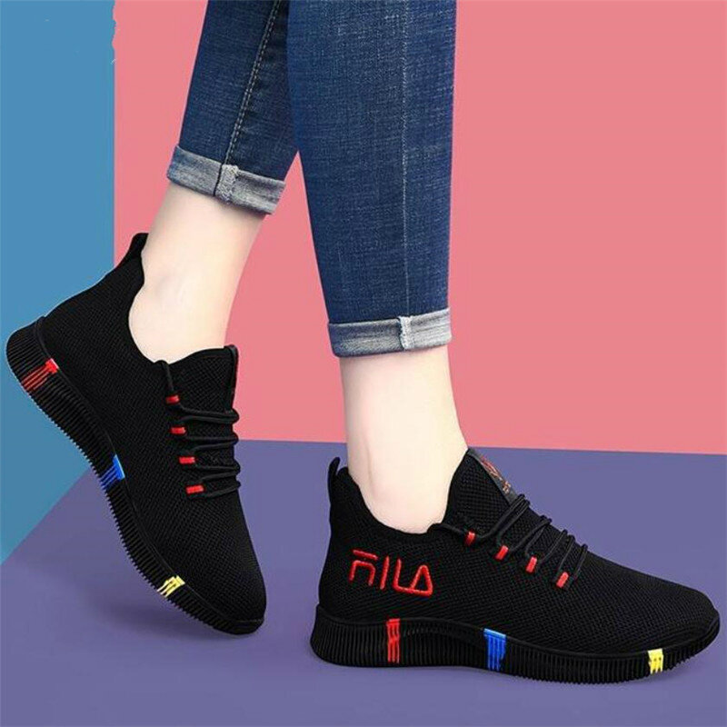 2020 nuevos zapatos casuales de primavera para mujer, zapatillas con plataforma de malla transpirable, nuevas zapatillas de malla de moda para mujer, zapatos tenis para mujer