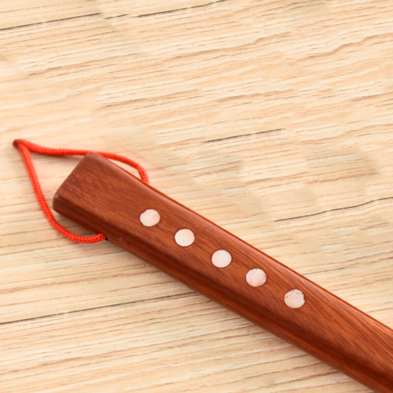 Boucle suspendue en bois, poussoir de maison, klaxon à Long manche, bâton en bois rouge Flexible et Durable, Portable, pratique et pratique, 55cm