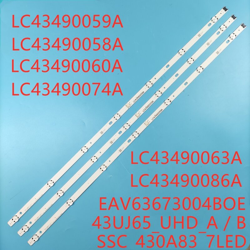 Bande LED pour 43UK6470PLC, barre de rétro-éclairage, règle de ligne, woree, 43 pouces, uhd, LED Array_A-Type_161024