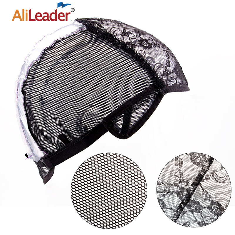 Alileader Cheap Adjustable Wig Caps S/M/L 1Pcs Base Cap Black Weaving Wig Tool Glueless Lace Wig Caps Weave Cap For Making A Wig