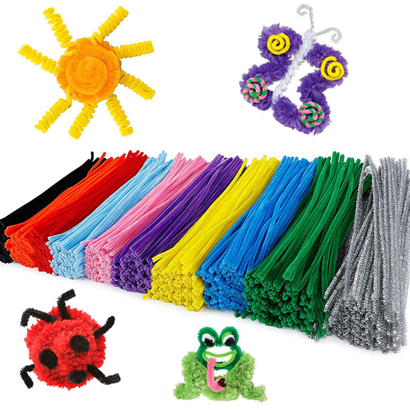 100 Peças 30cm Twisted Stick Color Plush Stick-strip Infantil Plush Educação Tabaco Pipe Toy-strip Toy Handmade DIY Toy