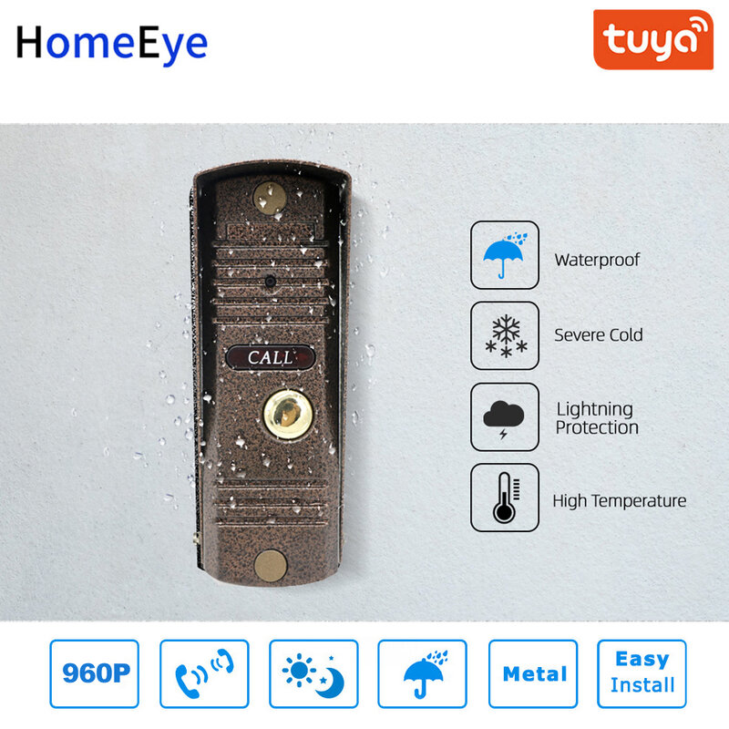Tuya Smart Life App Remote Control WiFi IP Video Door Phone Video Intercom Security Home Access Control System Motion Detection