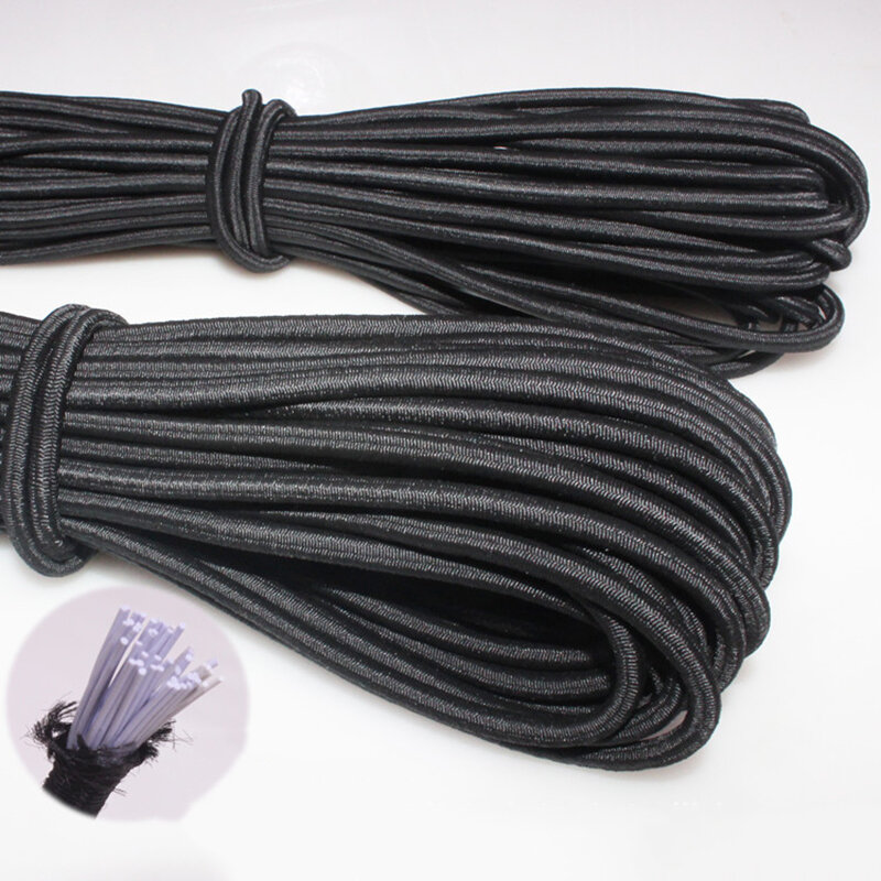Cuerda elástica fuerte para costura, banda de goma blanca/negra, suministros para manualidades de ropa, accesorios de costura DIY, 1/2/3/4/5/6MM