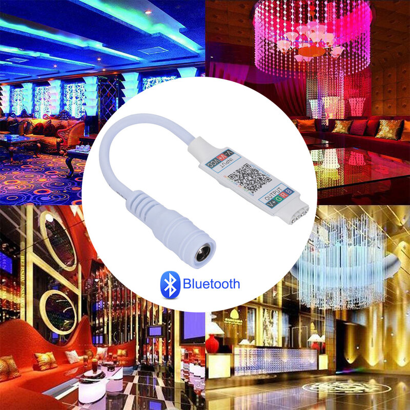 1 Buah Pengontrol Lampu Garis RGB Bluetooth LED Mini Berguna Kontrol Ponsel Pintar Nirkabel DC 5-24V 6A untuk Garis RGB 3528 5050