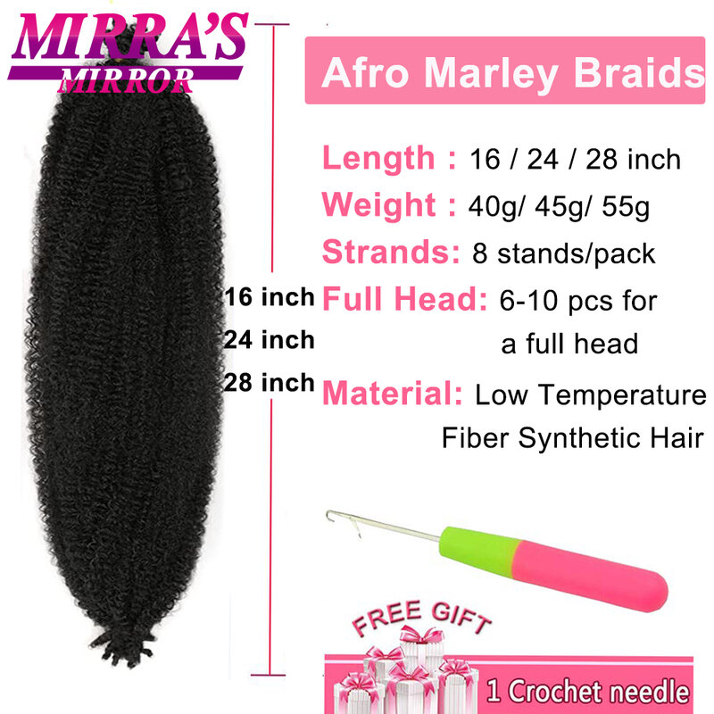 Veerkrachtige Afro Twist Haar 16/24/28Inch Synthetische Voorgescheiden Afro Kinky Twist Gehaakte Haarverlenging Voor Faux Locs Marley Vlechten