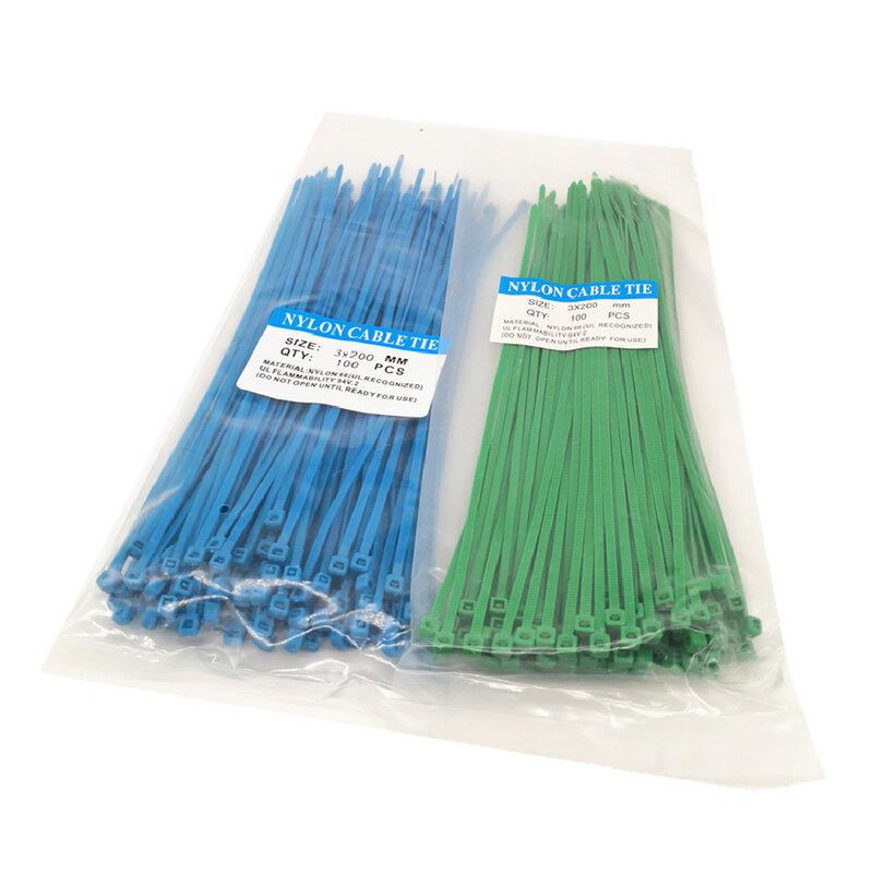 300Pcs Nylon Cable Self-locking Plastic Wire Zip Ties Set 3*100 3*150 3*200 MRO & Industrial Supply Fasteners & Hardware Cable
