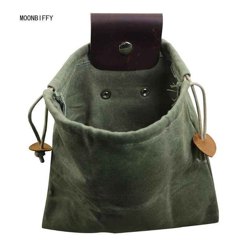 Bolsa de lona encerada de cuero negro/marrón/verde/caqui, bolsa de herramientas de jardín, bolsa rodante de lona a prueba de agua