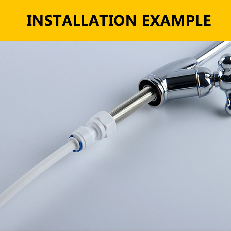 Benang Internal 10MM untuk 1/4 "Tabung Koneksi Langsung Gooseneck Faucet Adaptor Lurus Cepat Menghubungkan RO Air Tube Fitting