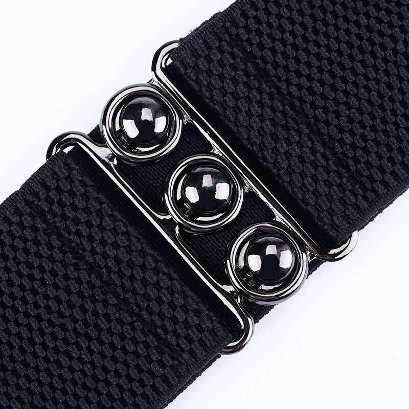 Cinturón elástico de leopardo para mujer, cinturillas anchas para vestido, cinturón decorativo de moda, abrigo negro