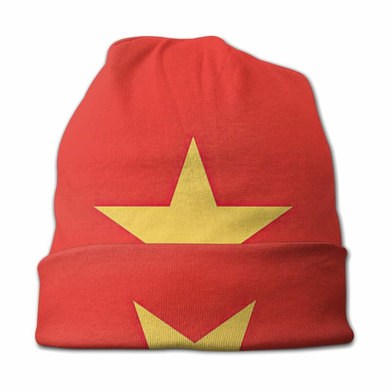 Chapéu de malha da mulher do adulto do chapéu do pulôver da bandeira do vietnã dos beanies